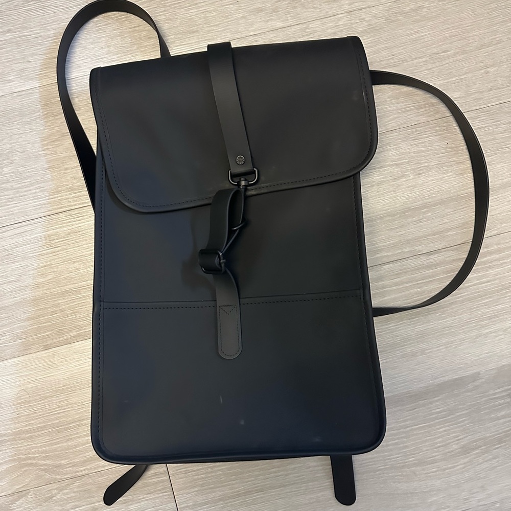 Rains Black Backpack for Men